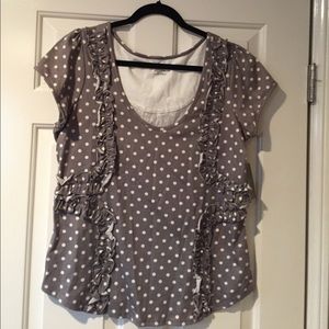 Little Yellow Button Ruffled Tee