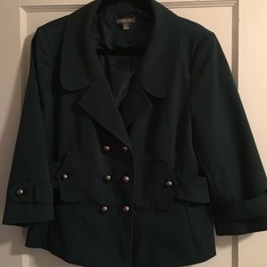 apt 9  stretch size 16 suit jacket , forest green.
