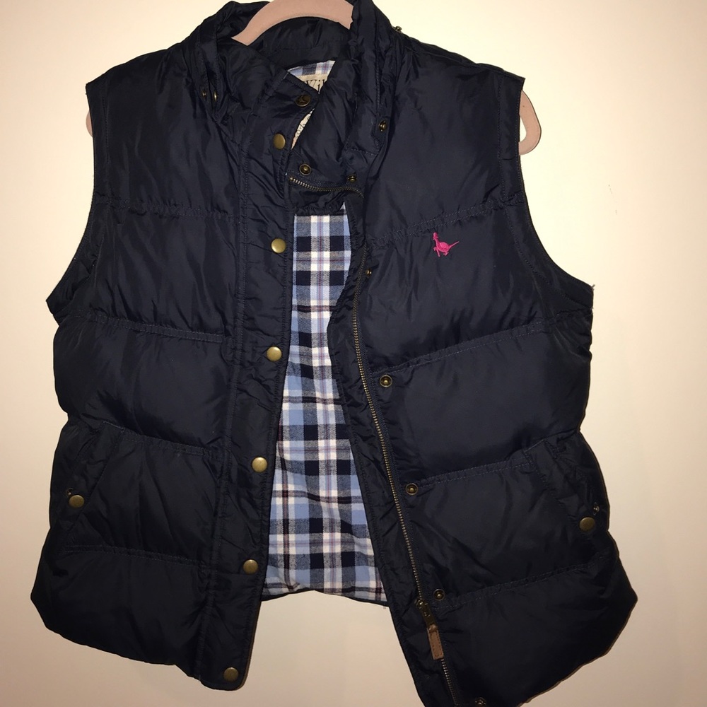 Jack wills navy blue vest with plaid lining