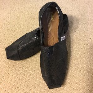 TOMS - Black Glitter - Size 6