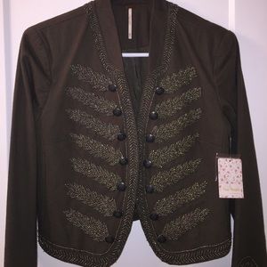 Free People Embellished Military Band Jacket NWT