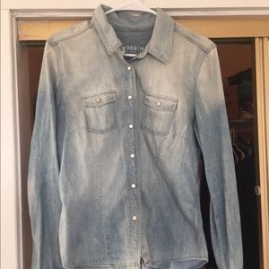 Size Medium Gap Faded Denim Button Down