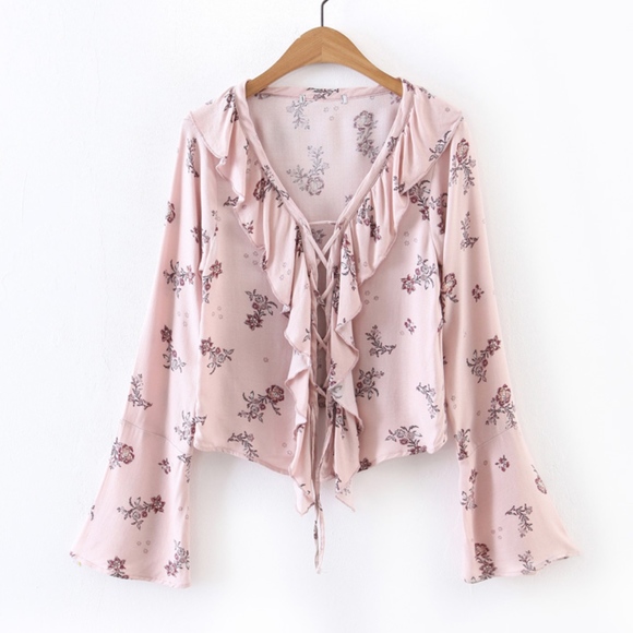 Tops - LIQUIDATING!! Floral Bell Sleeve Blouse