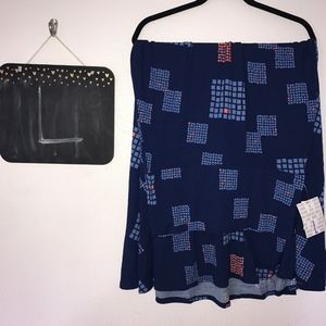 LuLaRoe Maxi. Orange, Blue blocks