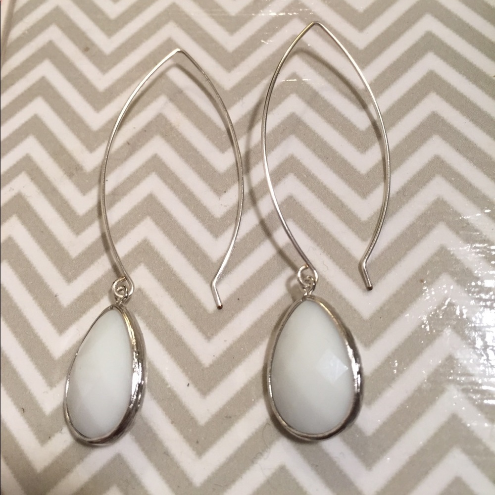 Silver drop earrings