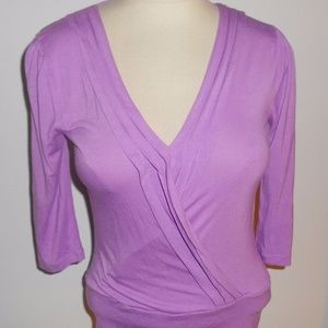 Small Gianni Bini Purple 3/4 Sleeve Top