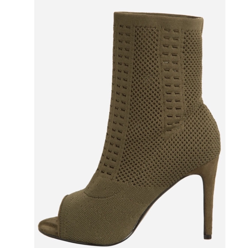 Knit open toe booties