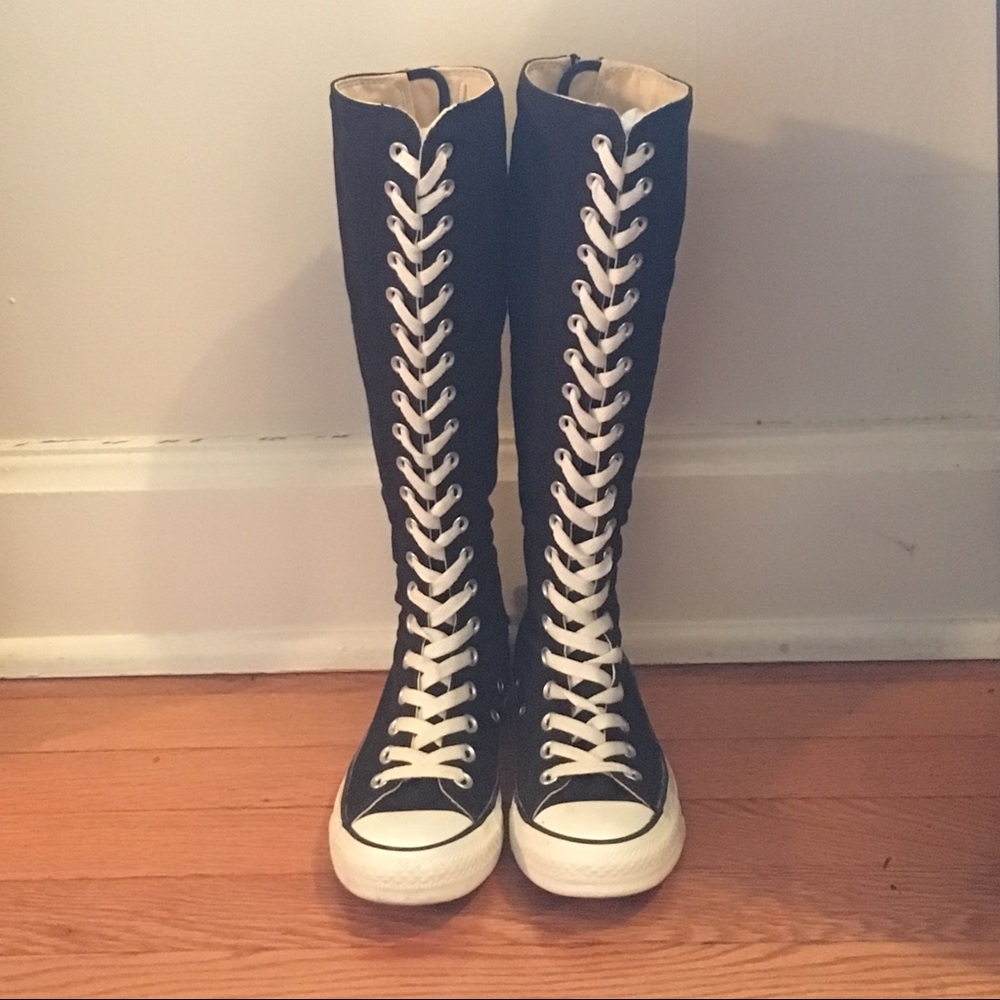 Converse Black Knee High All Star Sneakers Size 6