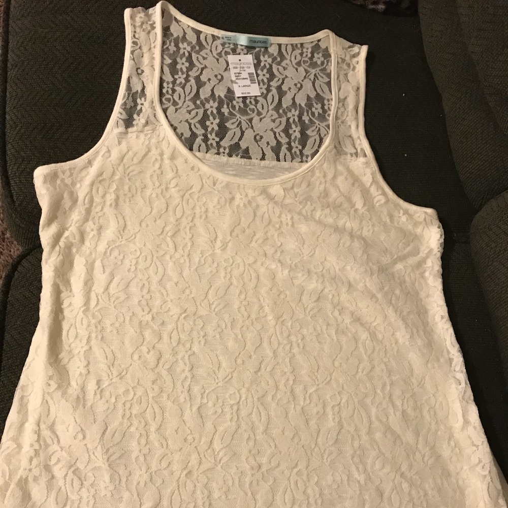 Maurices cream lace layering tank