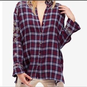 Slightly used Free people plaid shirt