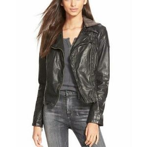 Free People Hooded Vegan Moto Jacket
