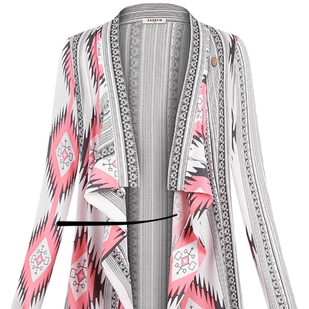 Pink and Grey Gray Cardigan Size Large L NWT