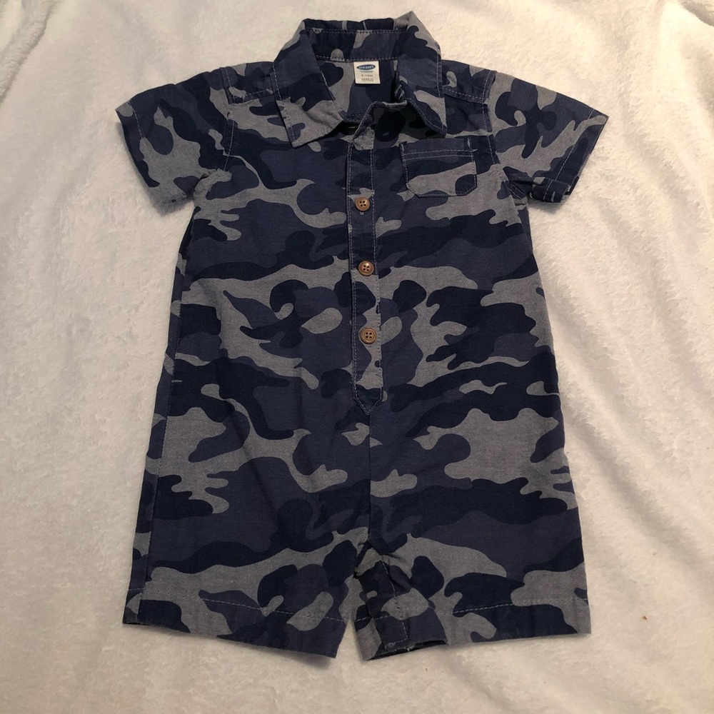 Blue camo romper