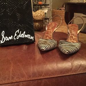 Sam Edelman zebra sling back heels 9 M