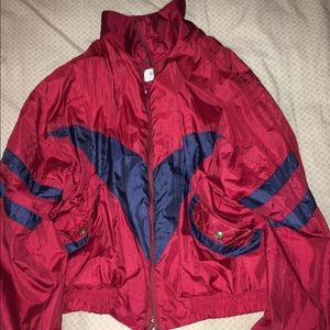 Red vintage windbreaker