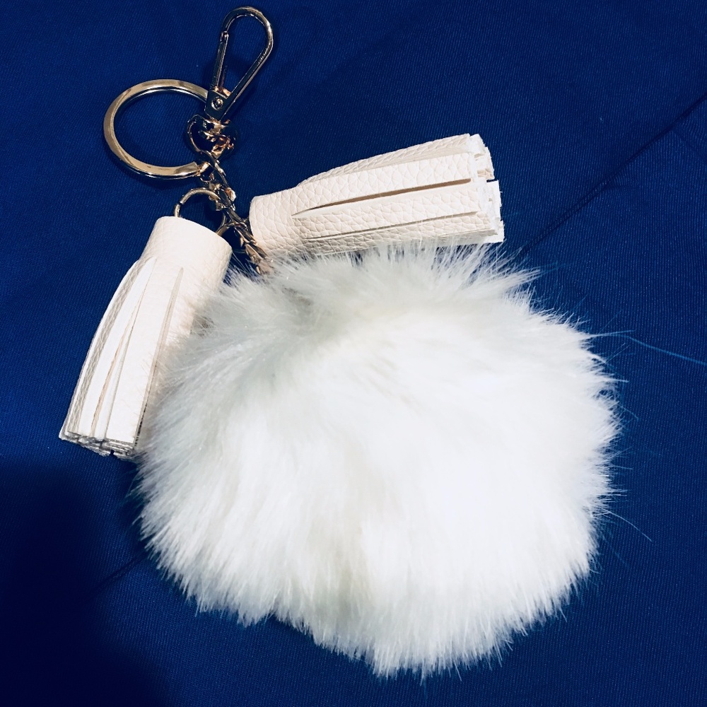 Faux Fur & Tassel Pom Pom Key Chain
