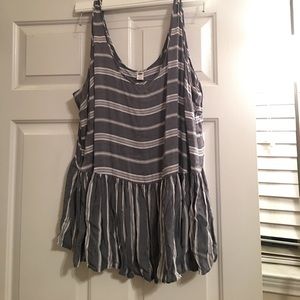 Grey and white stripped tank top
