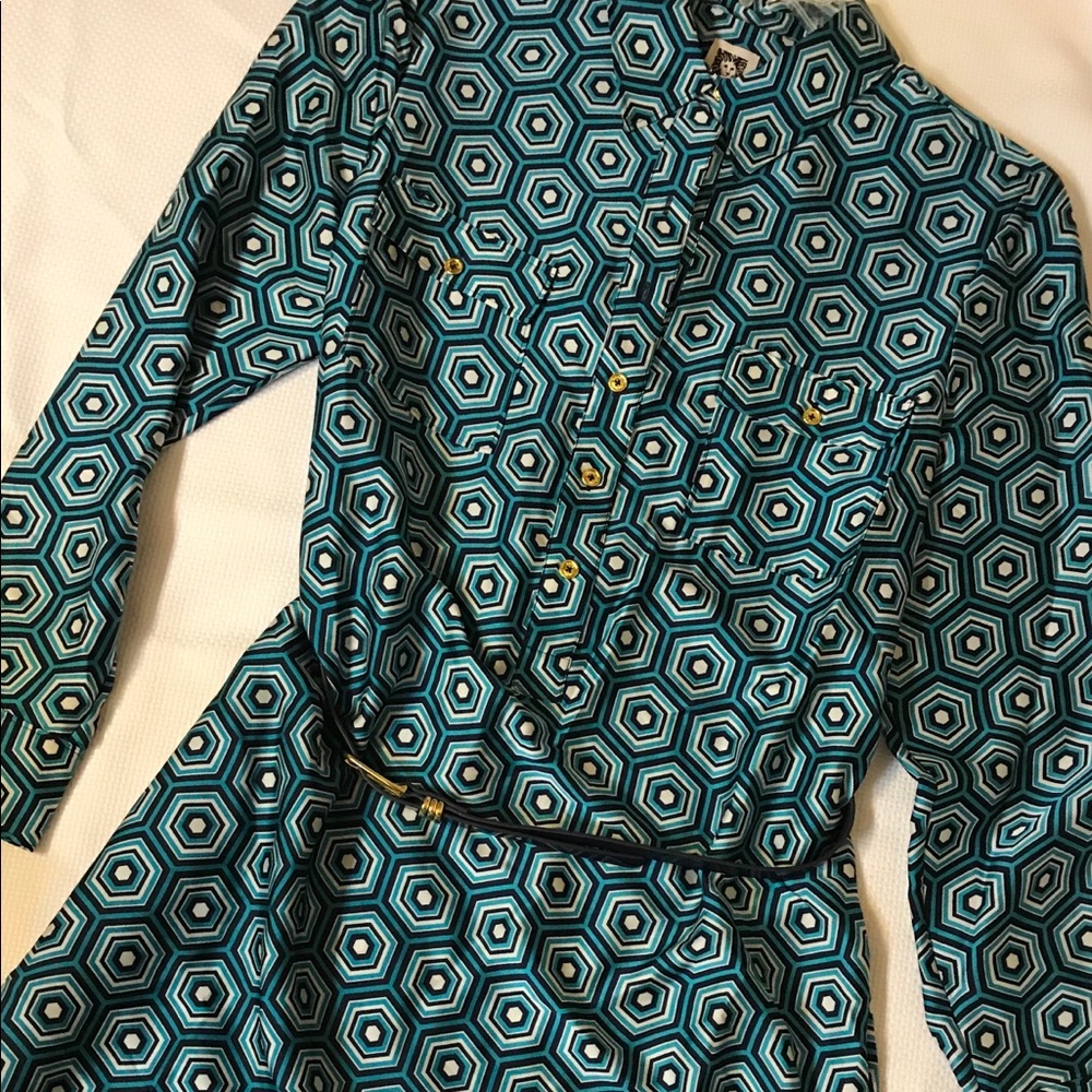 Anne Klein shirt dress with belt size Large