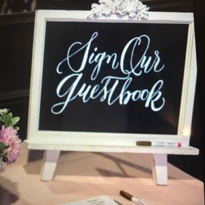 Chalk board wedding sign