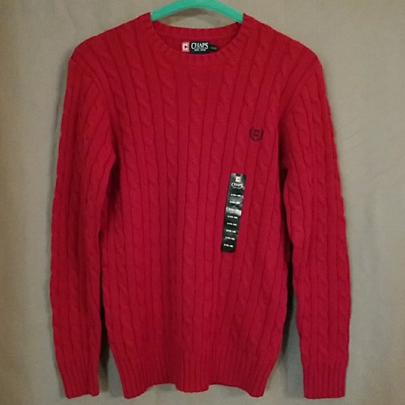 Chaps Other - NEW Boy's CHAPS Red Cotton Sweater Large (16-18)