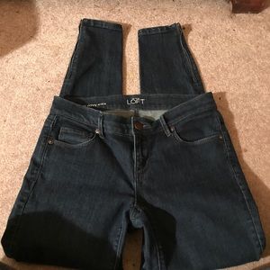 Loft skinny zipper ankle jeans