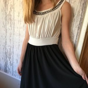 Black & white, just passed knee length HAANI dress