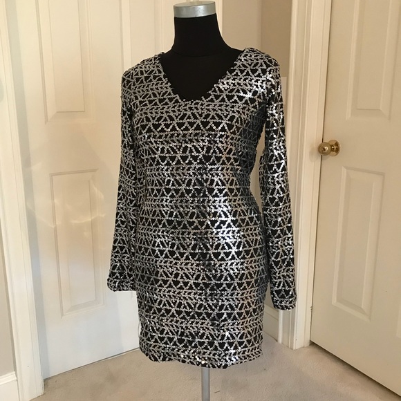 As U Wish Dresses & Skirts - WORN ONCE As U Wish sequin dress w/ open sleeve S