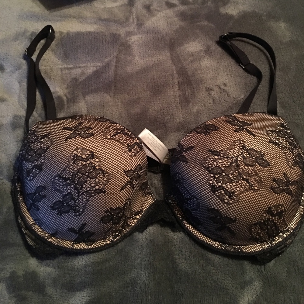Victoria Secret Demi uplift black lace bra