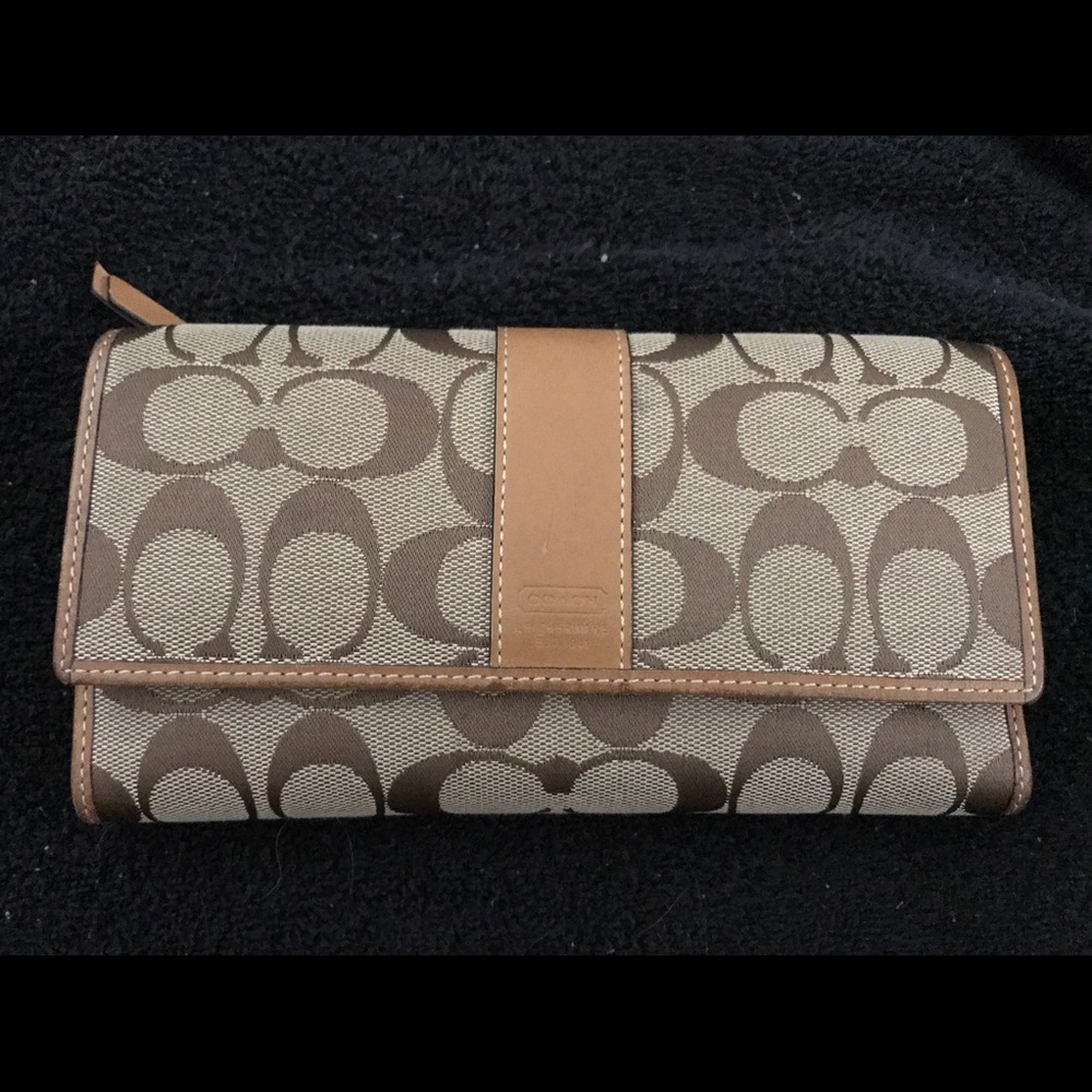 Coach wallet with checkbook insert