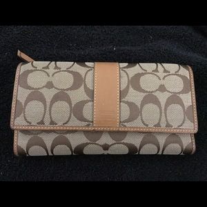 Coach wallet with checkbook insert