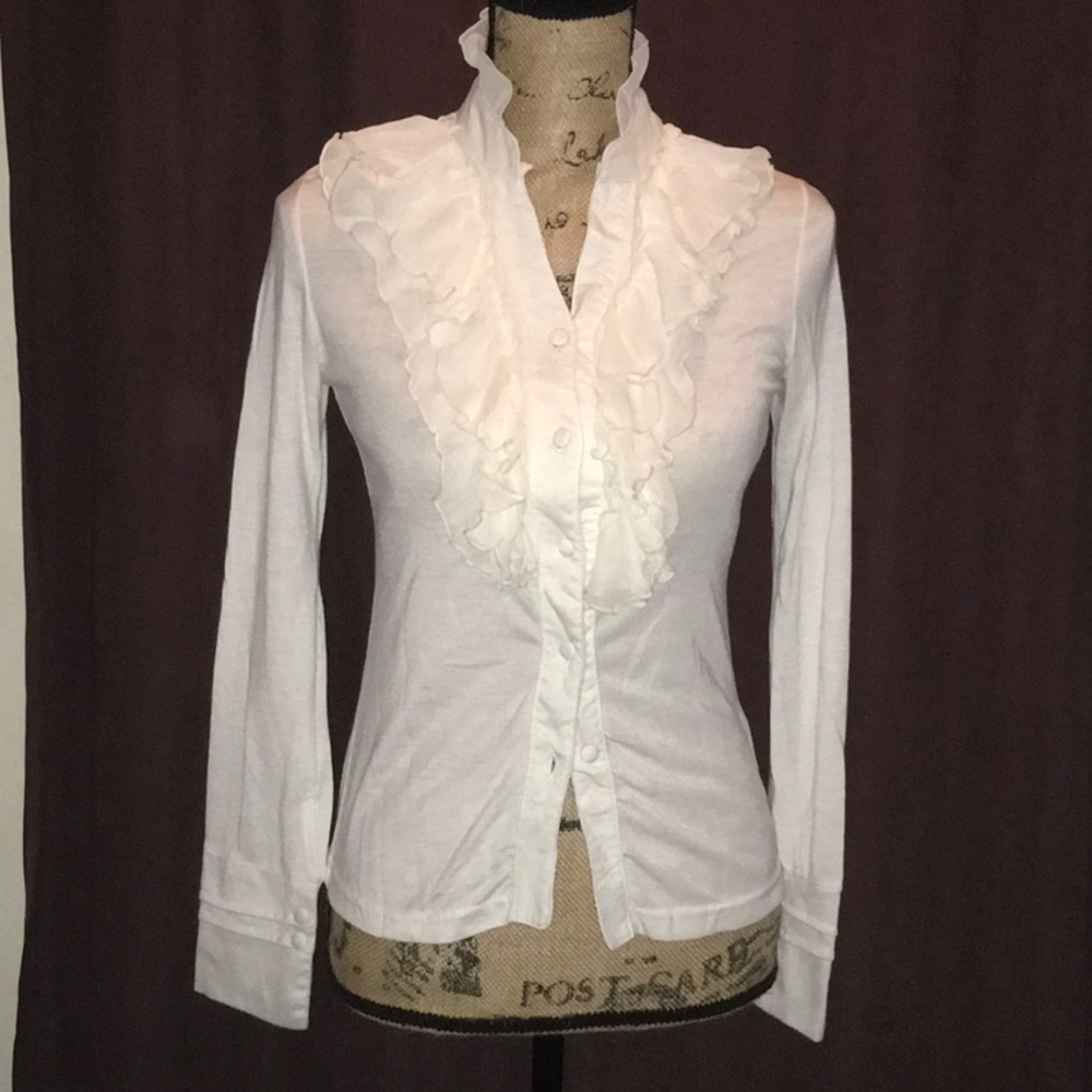 Ru Jeans Ruffled Button Down Blouse