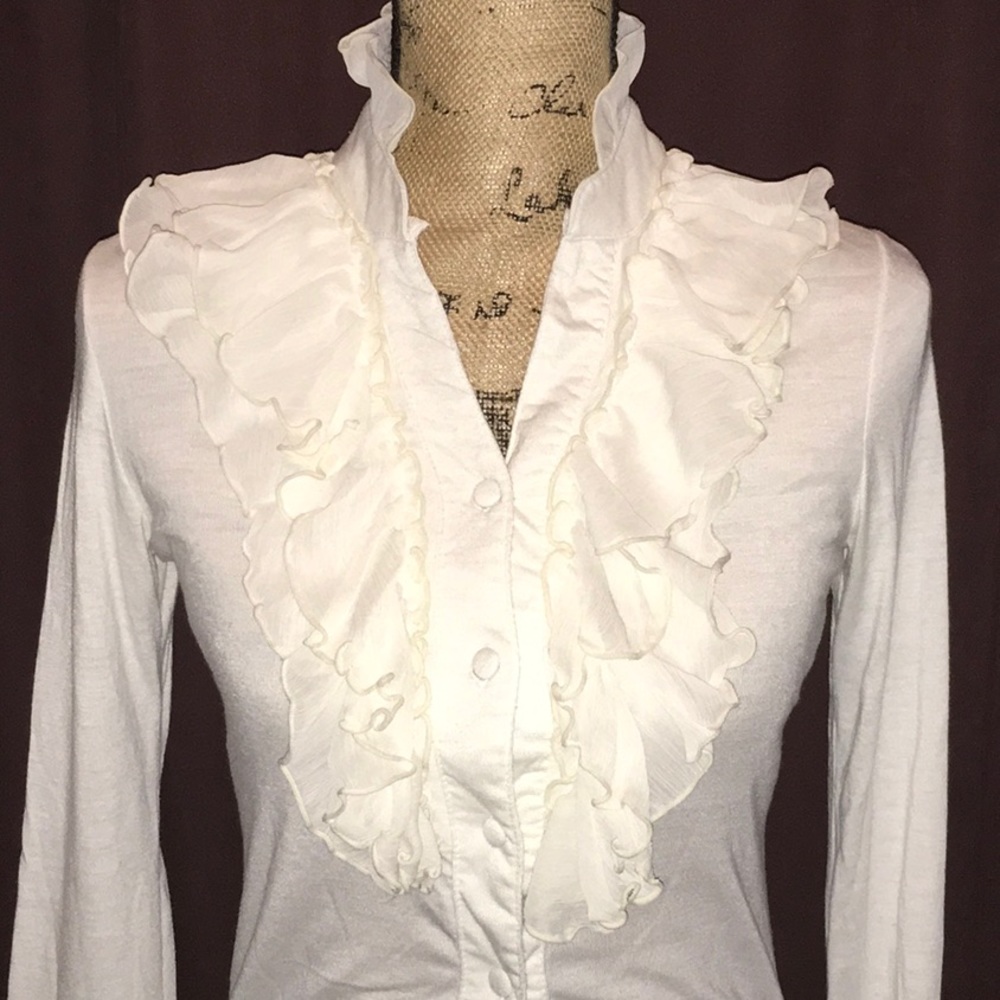 Ru Jeans Ruffled Button Down Blouse - Picture 4 of 8
