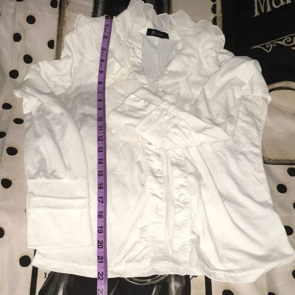 Ru Jeans Ruffled Button Down Blouse - Picture 6 of 8