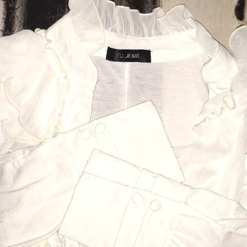 Ru Jeans Ruffled Button Down Blouse - Picture 7 of 8
