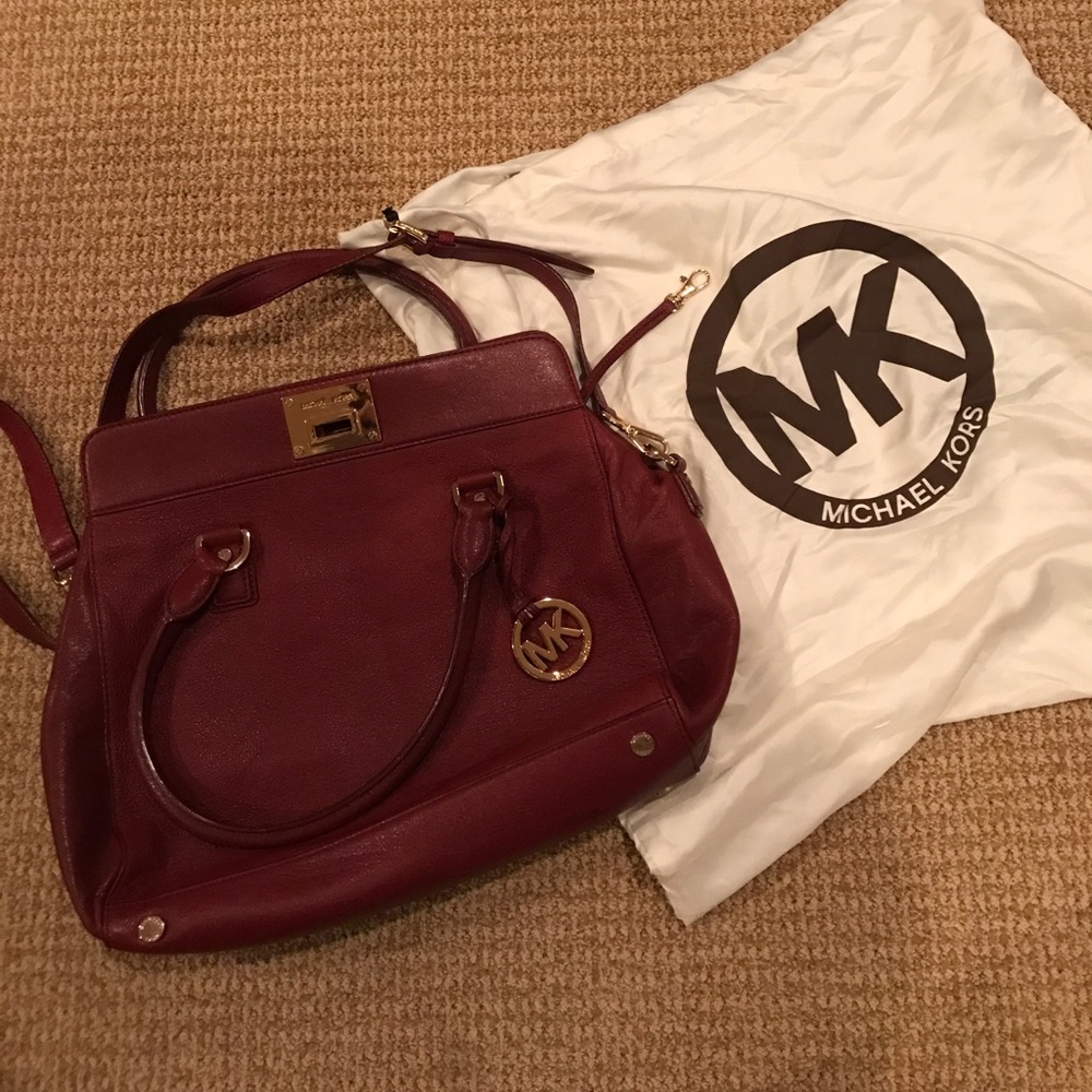 Michael Kors leather purse with cross body strap