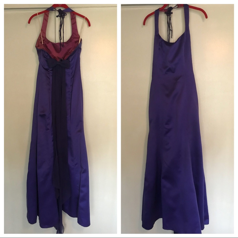 Red formal dress (wedding, prom, winter formal).