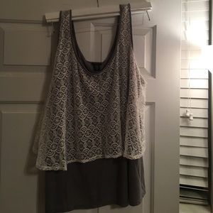 Grey with lace top