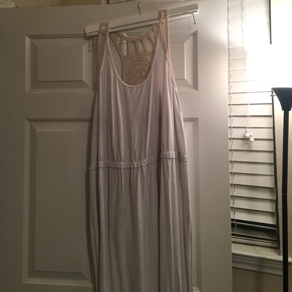 White and cream maxi dress