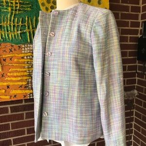 Alfred Dunner Petite Tweed Lilac Blazer/ Jacket