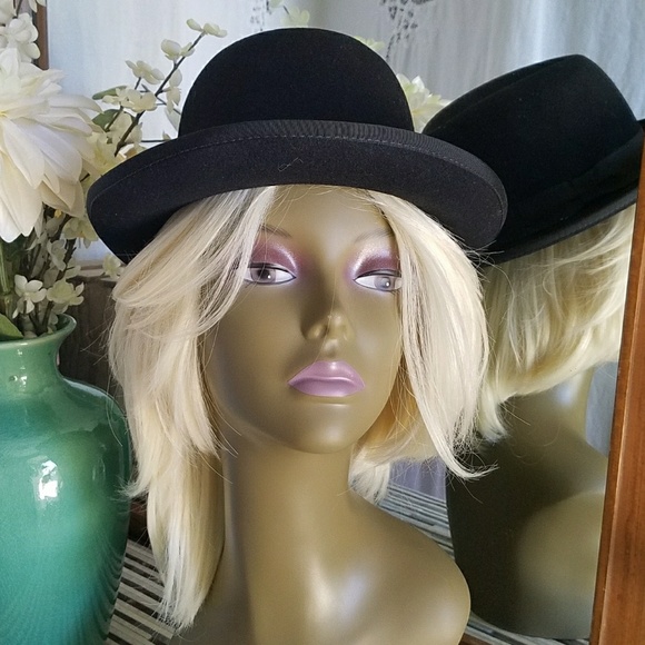 Ace HY Accessories - Ace HY Black Wool Felt Derby Hat