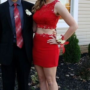 Red 2pc dress