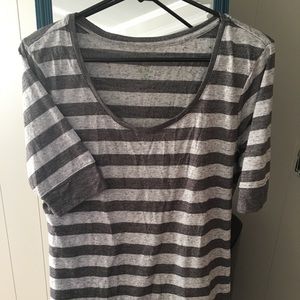 Grey and white striped T-shirt