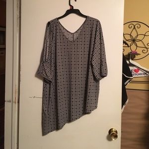 Lane Bryant Asymmetrical patterned blouse