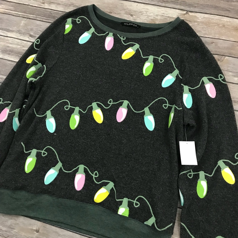 New Wildfox Glowing Lights Pullover Sweater - Picture 2 of 7