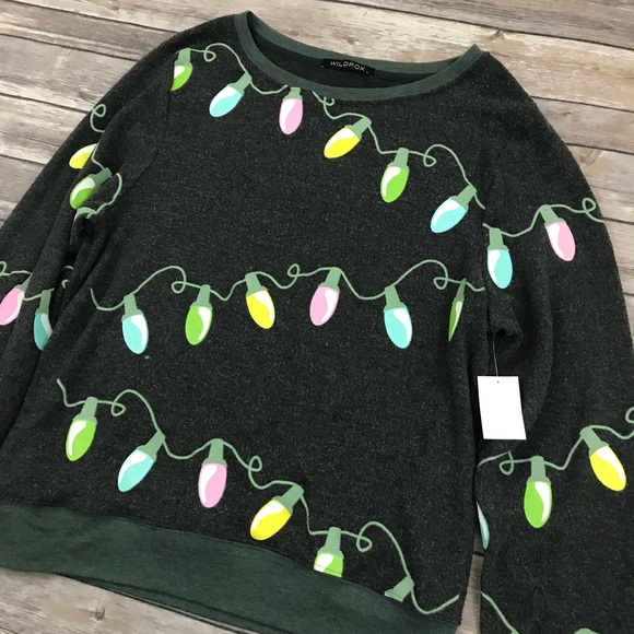 New Wildfox Glowing Lights Pullover Sweater - Picture 2 of 7
