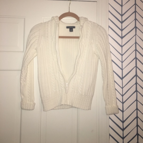 Cream Lands’ End zip up sweater - Picture 2 of 3