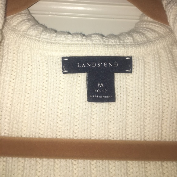 Cream Lands’ End zip up sweater - Picture 3 of 3