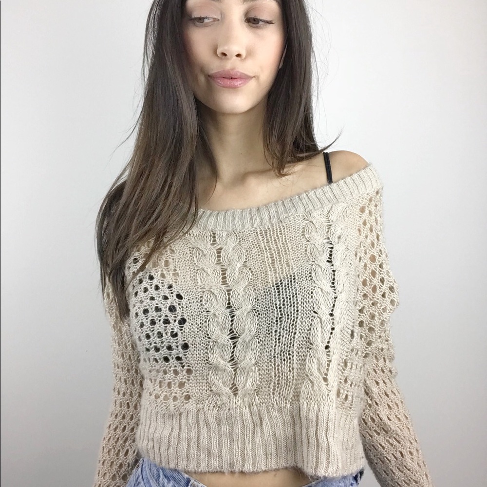 Cropped, Sheer Sweater