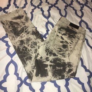 Men's Black and Gray Tye Dye jeans