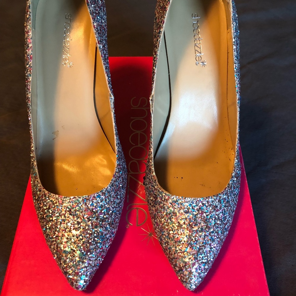 ShoeDazzle Sparkle high heel pumps.
